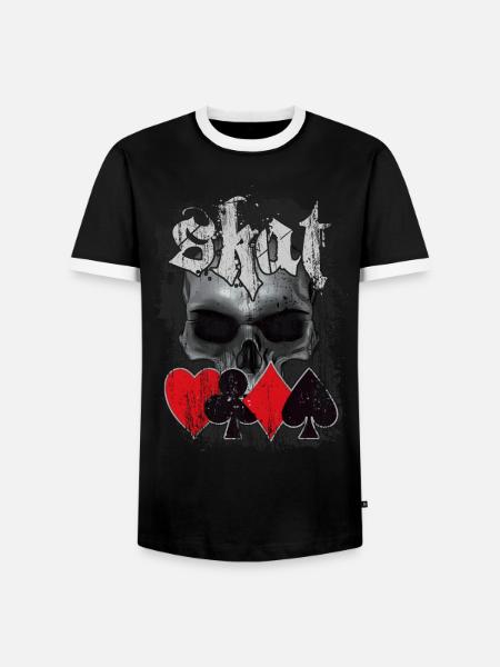 Skatspieler - Männer Kontrast-T-Shirt - Schwarz/Weiß