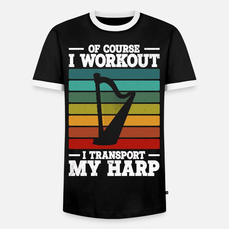 Harfe - Männer Kontrast-T-Shirt - Schwarz/Weiß