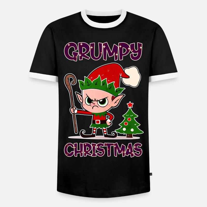 Grumpy Christmas Elf - Männer Kontrast-T-Shirt - Schwarz/Weiß