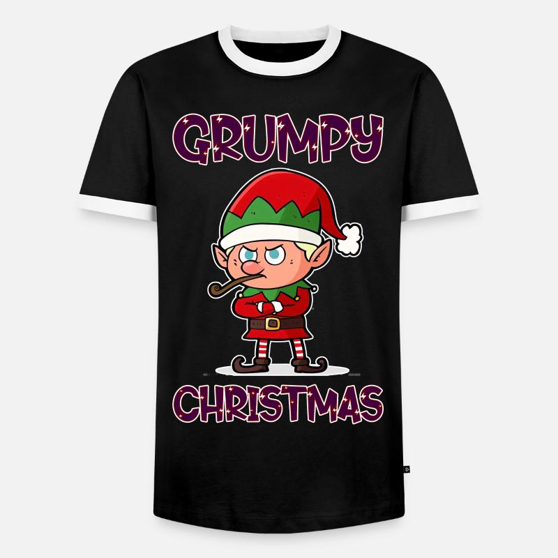 Grumpy Christmas Elf - Männer Kontrast-T-Shirt - Schwarz/Weiß