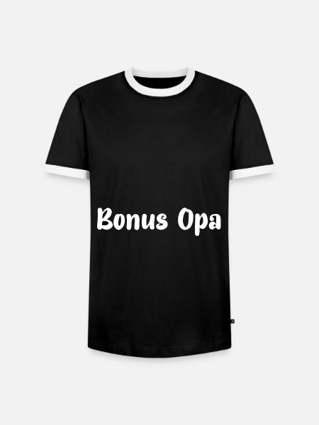 Bonus Opa - Männer Kontrast-T-Shirt - Schwarz/Weiß