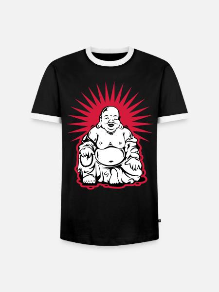 buddha - Männer Kontrast-T-Shirt - Schwarz/Weiß