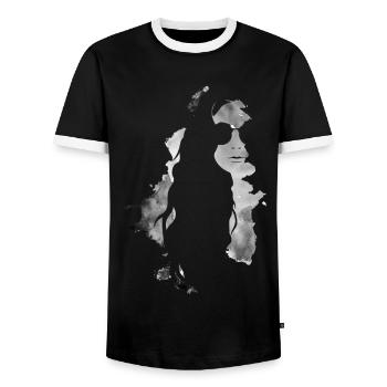 Silhouette woman watercolor 209 VanIvony - Men's Ringer Shirt - black/white - Front - AI Model Female 172 light (172cm) & AI Model Male 178 light (178cm)