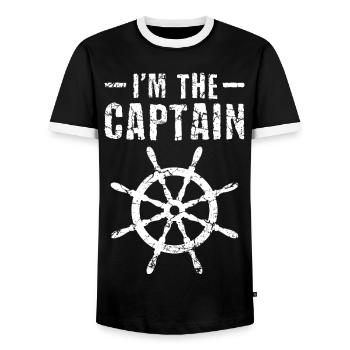 Je suis le capitaine marin marin - T-shirt contrasté Homme - noir/blanc - Devant - AI Model Female 172 light (172cm) & AI Model Male 178 light (178cm)