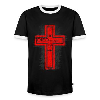 Jesus Christus Christliches Geschenk Wiedergeboren - Männer Kontrast-T-Shirt - Schwarz/Weiß - Vorne - AI Model Female 172 light (172cm) & AI Model Male 178 light (178cm)
