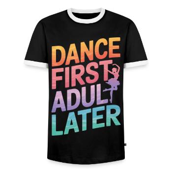 Tanzen Tänzer Tanzen - Männer Kontrast-T-Shirt - Schwarz/Weiß - Vorne - AI Model Female 172 light (172cm) & AI Model Male 178 light (178cm)