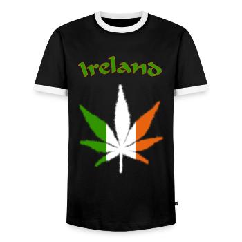 Ireland - Männer Kontrast-T-Shirt - Schwarz/Weiß - Vorne - AI Model Female 172 light (172cm) & AI Model Male 178 light (178cm)