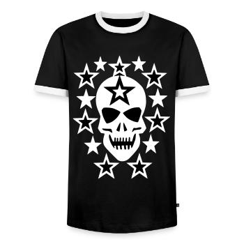 Crâne crâne de sucre 5 - T-shirt contrasté Homme - noir/blanc - Devant - AI Model Female 172 light (172cm) & AI Model Male 178 light (178cm)