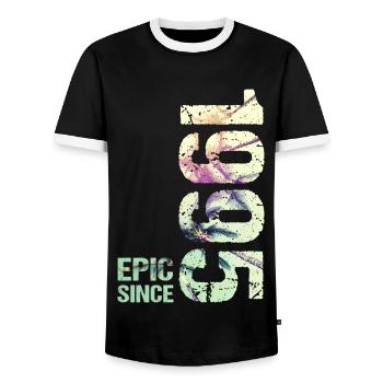Epic Since 1995 Jahr Jubiläum - Männer Kontrast-T-Shirt - Schwarz/Weiß - Vorne - AI Model Female 172 light (172cm) & AI Model Male 178 light (178cm)