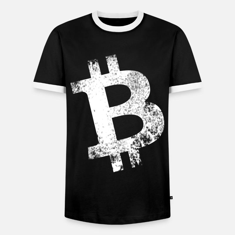 Bitcoin Crypto - Men's Ringer Shirt - black/white