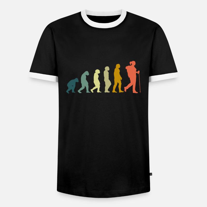 Evolution Wanderin Backpacker Pilgrim Wanderwoman - Men's Ringer Shirt - black/white