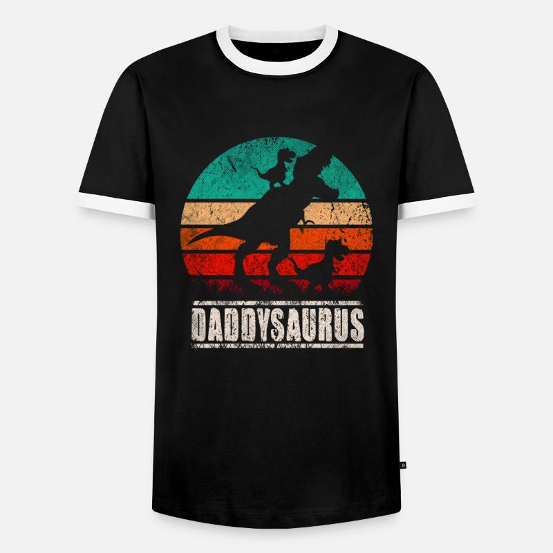 Daddysaurus - Men's Ringer Shirt - black/white