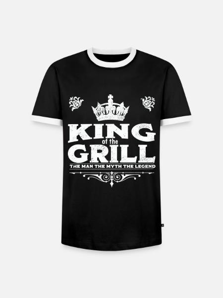 Grillen König des Grills - Männer Kontrast-T-Shirt - Schwarz/Weiß