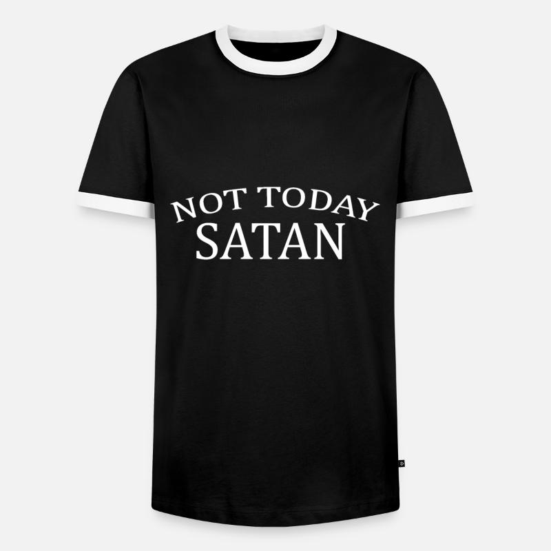Satanic Satanic Saying Hell - Men's Ringer Shirt - black/white