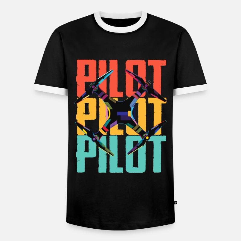 Drone - Drone Pilot - Men's Ringer Shirt - black/white