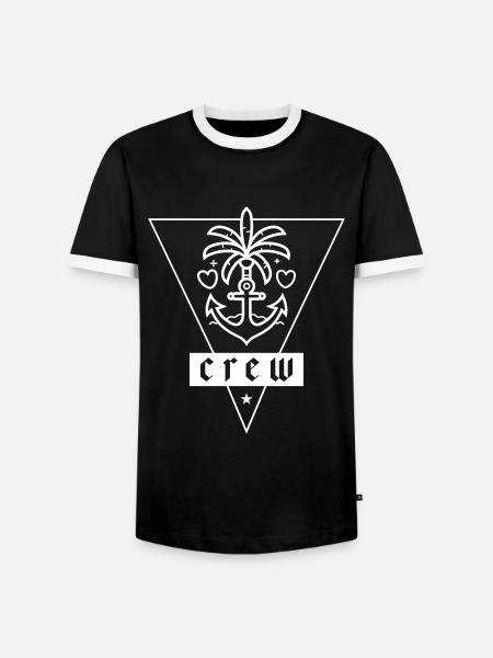 Crew Anker Liebe Urlaub - Männer Kontrast-T-Shirt - Schwarz/Weiß