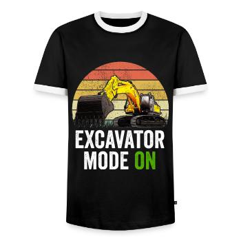 Baggerfahrer Baggerfahrer - Männer Kontrast-T-Shirt - Schwarz/Weiß - Vorne - AI Model Female 172 light (172cm) & AI Model Male 178 light (178cm)