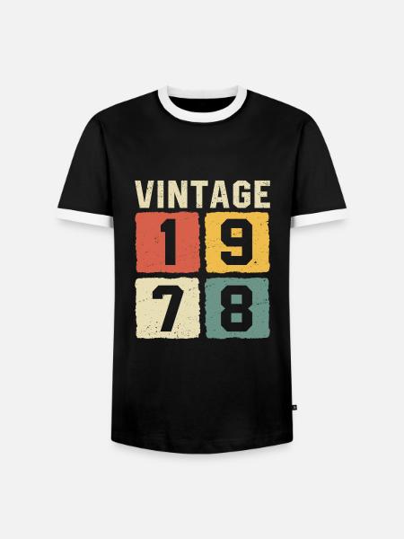Millésime 1978 Né en 1978 - T-shirt contrasté Homme - noir/blanc