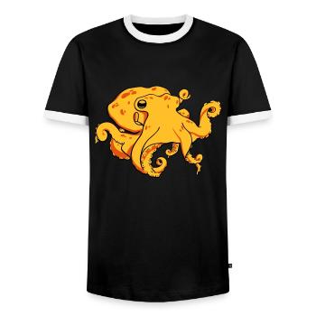 Pieuvre - T-shirt contrasté Homme - noir/blanc - Devant - AI Model Female 172 light (172cm) & AI Model Male 178 light (178cm)