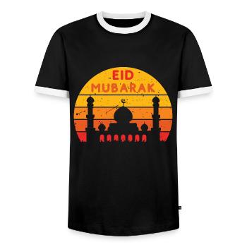 Ramadan Aïd Moubarak Coucher De Soleil Couleurs - T-shirt contrasté Homme - noir/blanc - Devant - AI Model Female 172 light (172cm) & AI Model Male 178 light (178cm)