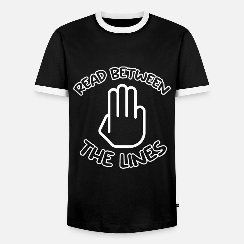 READ BETWEEN THE LINES - Men's Ringer Shirt - black/white