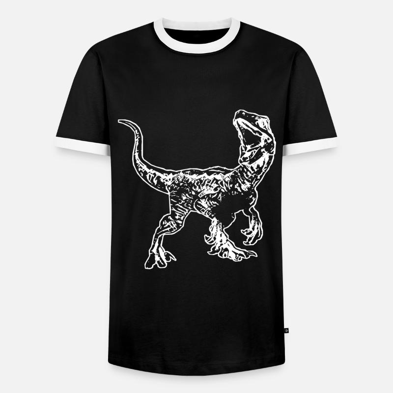Velociraptor - Männer Kontrast-T-Shirt - Schwarz/Weiß