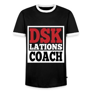 Deeskalationsteam DSKlations Coach Farben änderbar - Männer Kontrast-T-Shirt - Schwarz/Weiß - Vorne - AI Model Female 172 light (172cm) & AI Model Male 178 light (178cm)