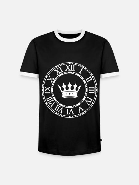 Römische Ziffernuhr - Männer Kontrast-T-Shirt - Schwarz/Weiß