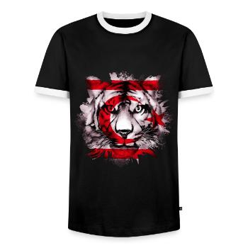 Northern Cyprus - Men's Ringer Shirt - black/white - Front - AI Model Female 172 light (172cm) & AI Model Male 178 light (178cm)
