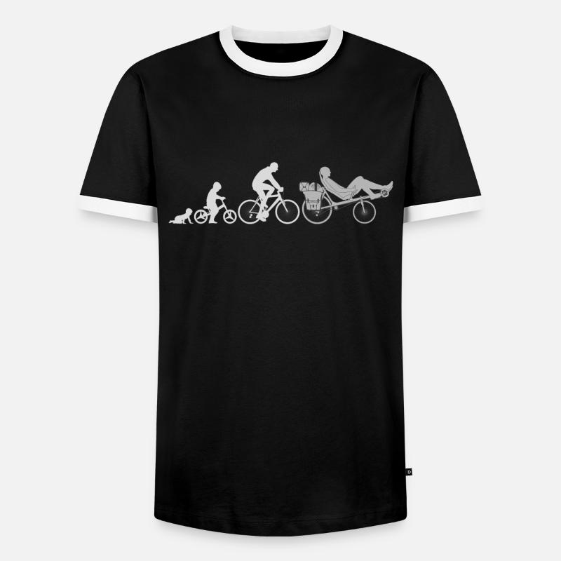 Evolution Liegerad - Männer Kontrast-T-Shirt - Schwarz/Weiß