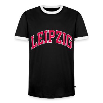 Leipzig - Männer Kontrast-T-Shirt - Schwarz/Weiß - Vorne - AI Model Female 172 light (172cm) & AI Model Male 178 light (178cm)