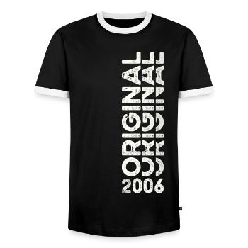 17th Birthday Man Woman Original Vintage 2006 - Men's Ringer Shirt - black/white - Front - AI Model Female 172 light (172cm) & AI Model Male 178 light (178cm)