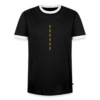 pointillés / dashed (1c) - T-shirt contrasté Homme - noir/blanc - Devant - AI Model Female 172 light (172cm) & AI Model Male 178 light (178cm)