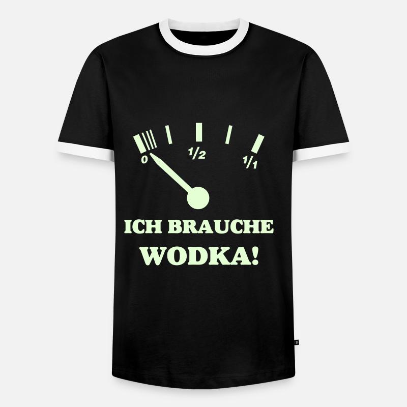 ICH BRAUCHE WODKA - Männer Kontrast-T-Shirt - Schwarz/Weiß