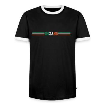 ireland_stripes - T-shirt contrasté Homme - noir/blanc - Devant - AI Model Female 172 light (172cm) & AI Model Male 178 light (178cm)