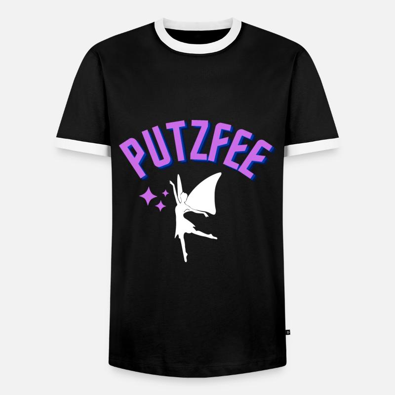 Putzfee - Männer Kontrast-T-Shirt - Schwarz/Weiß