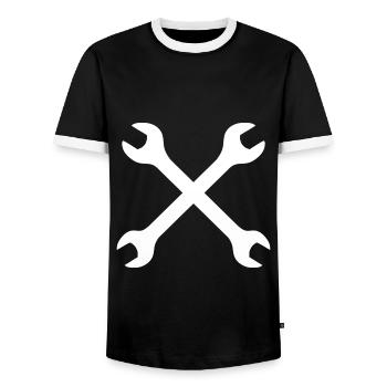 Mécanicien, atelier, hommes, femmes, cadeau - T-shirt contrasté Homme - noir/blanc - Devant - AI Model Female 172 light (172cm) & AI Model Male 178 light (178cm)