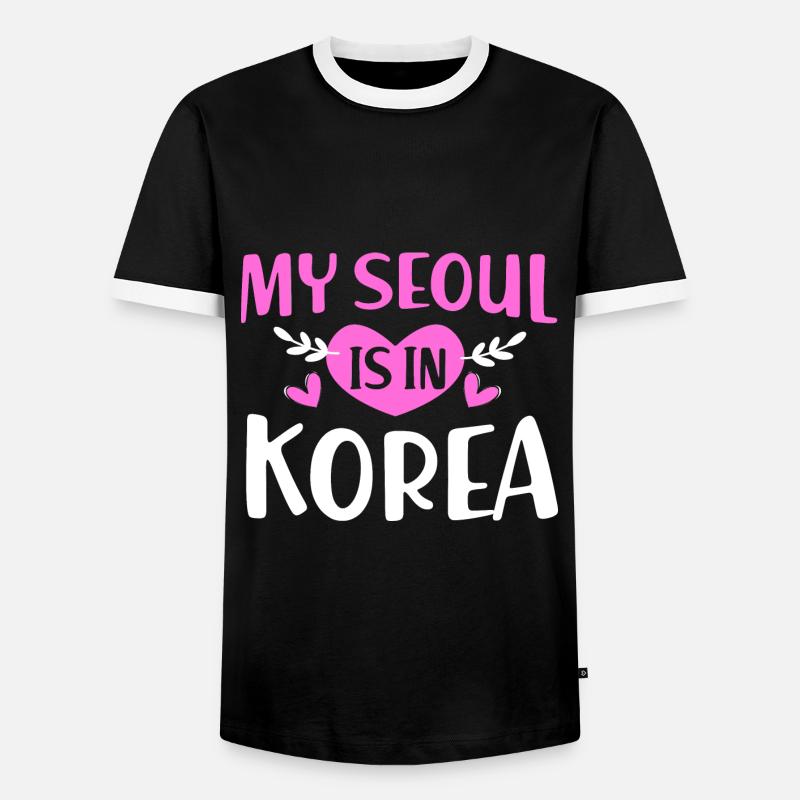 Corée Séoul - T-shirt contrasté Homme - noir/blanc