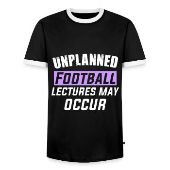 Des conférences de football imprévues peuvent avoir lieu - T-shirt contrasté Homme - noir/blanc - Devant - AI Model Female 172 light (172cm) & AI Model Male 178 light (178cm)
