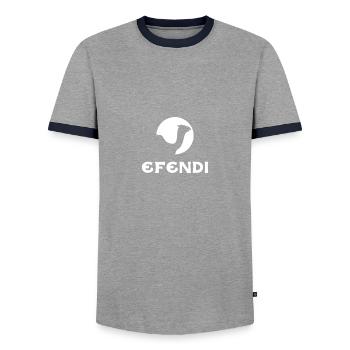 Efendi Kamel Camel Marque Marke - T-shirt contrasté Homme - gris/marine  - Devant - AI Model Female 172 light (172cm) & AI Model Male 178 light (178cm)