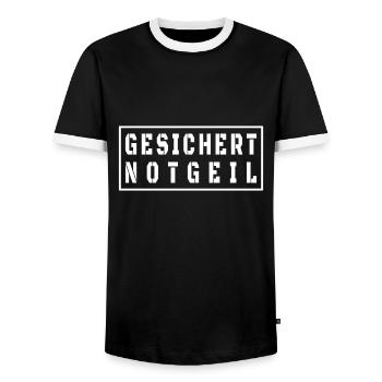 Gesichert Notgeil Vatertag Malle Style - Männer Kontrast-T-Shirt - Schwarz/Weiß - Vorne - AI Model Female 172 light (172cm) & AI Model Male 178 light (178cm)
