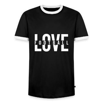 LOVE FOOTBALL USA Football américain - T-shirt contrasté Homme - noir/blanc - Devant - AI Model Female 172 light (172cm) & AI Model Male 178 light (178cm)