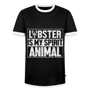 Homard Cancer de la mer Lobster Fruits de mer - T-shirt contrasté Homme - noir/blanc - Devant - AI Model Female 172 light (172cm) & AI Model Male 178 light (178cm)