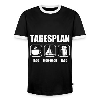 Seglen Segelboot Segler - Männer Kontrast-T-Shirt - Schwarz/Weiß - Vorne - AI Model Female 172 light (172cm) & AI Model Male 178 light (178cm)