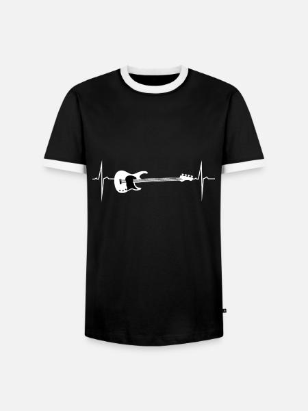 heartbeat e bass - Men's Ringer Shirt - black/white