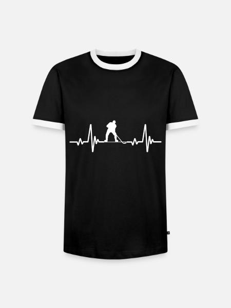 Eishockeyspieler Design - Männer Kontrast-T-Shirt - Schwarz/Weiß