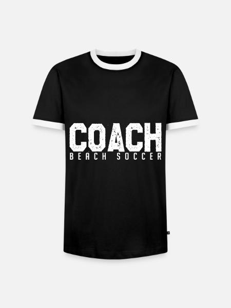 Beachsoccer-Trainer. Beachsoccer-Trainer. - Männer Kontrast-T-Shirt - Schwarz/Weiß