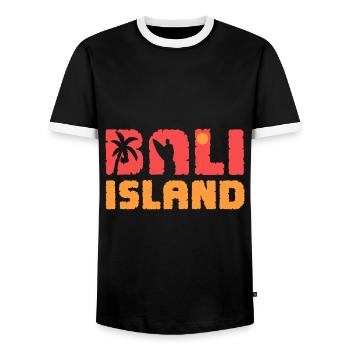 Surf de surf de surf surfergirl Bali Surf surf - T-shirt contrasté Homme - noir/blanc - Devant - AI Model Female 172 light (172cm) & AI Model Male 178 light (178cm)
