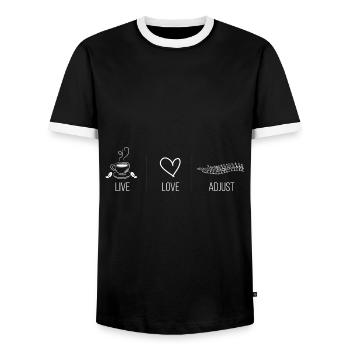 Physiotherapist Chiropractor Physiotherapy - Men's Ringer Shirt - black/white - Front - AI Model Female 172 light (172cm) & AI Model Male 178 light (178cm)