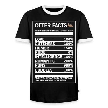 Otter Facts Funny Otter Lover T-shirt - Men's Ringer Shirt - black/white - Front - AI Model Female 172 light (172cm) & AI Model Male 178 light (178cm)